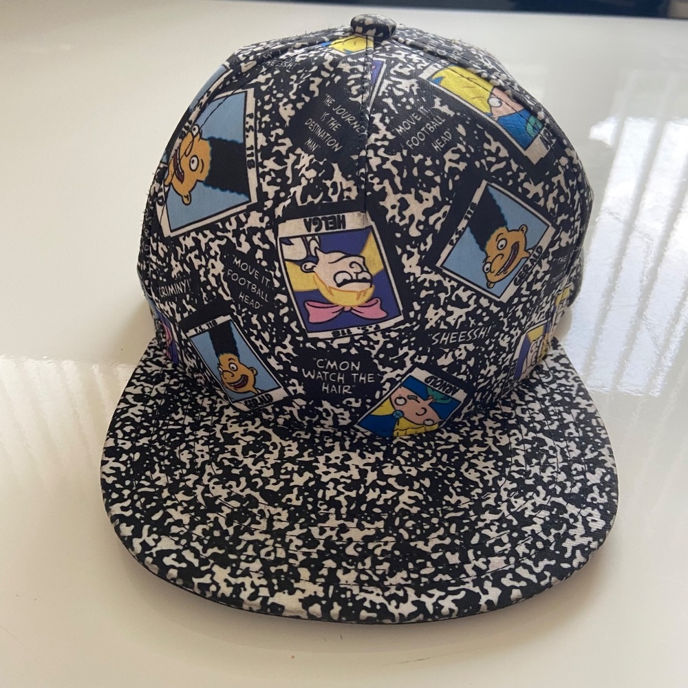 Hey Arnold Hat Cap Adult Mens Snapback Nickelodeon TV Show Retro 90s AOP